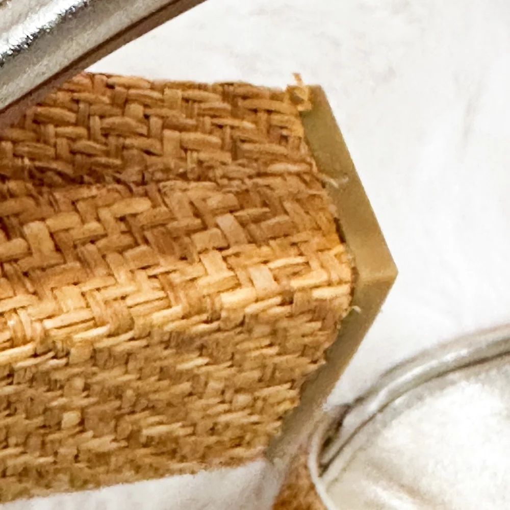 Lilly Pulitzer Amber Lynn Straw Sandal Heels Ankle Strap size 9.5 - Picture 9 of 11